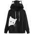Women's Casual Hoodie - Character Gray L - menochic